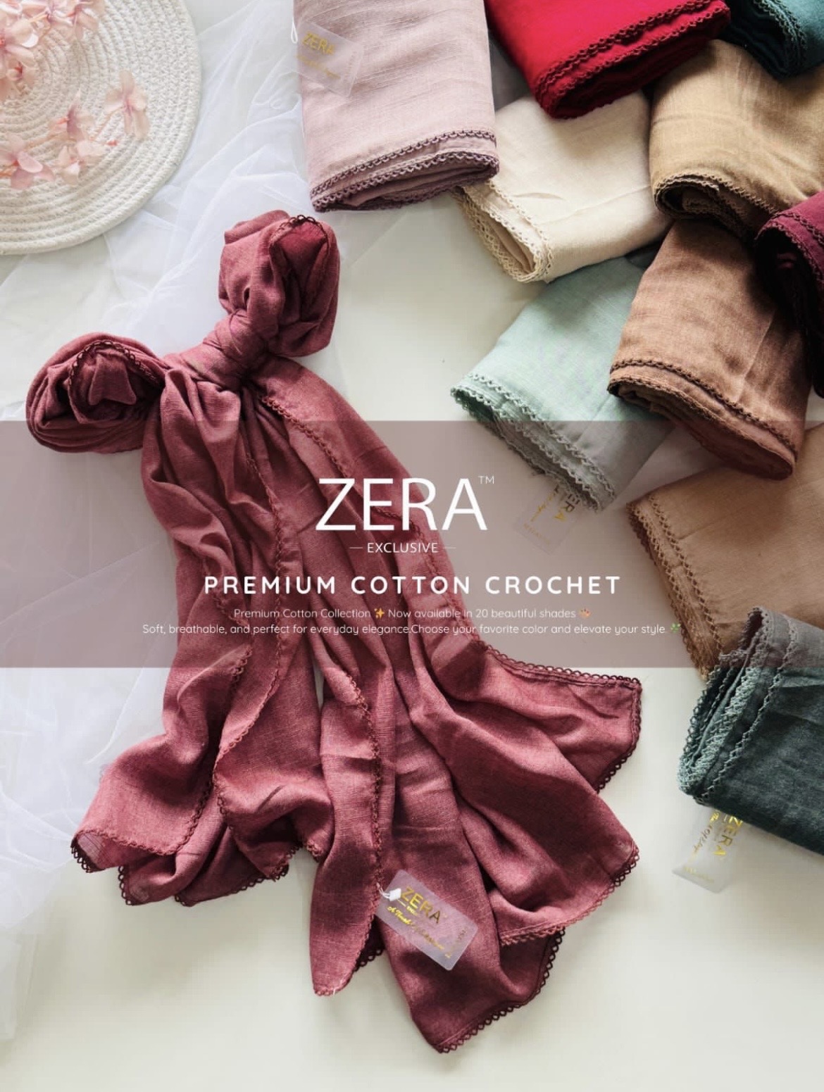 Premium Cotton Crochet Hijab
