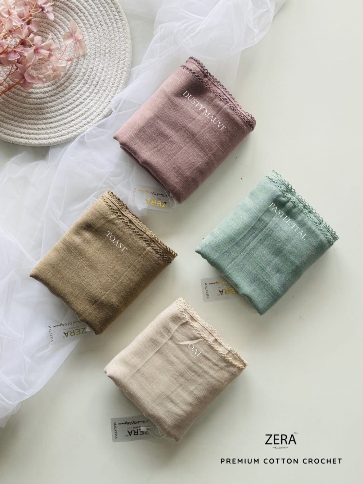 Premium Cotton Crochet Hijab - Image 3